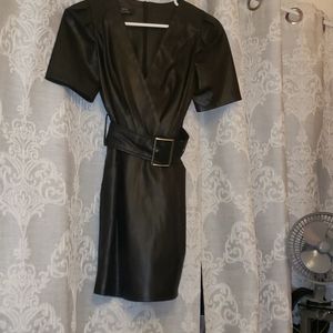 Faux Leather Dress